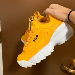 Yellow FILA Disruptor 2 sneakers